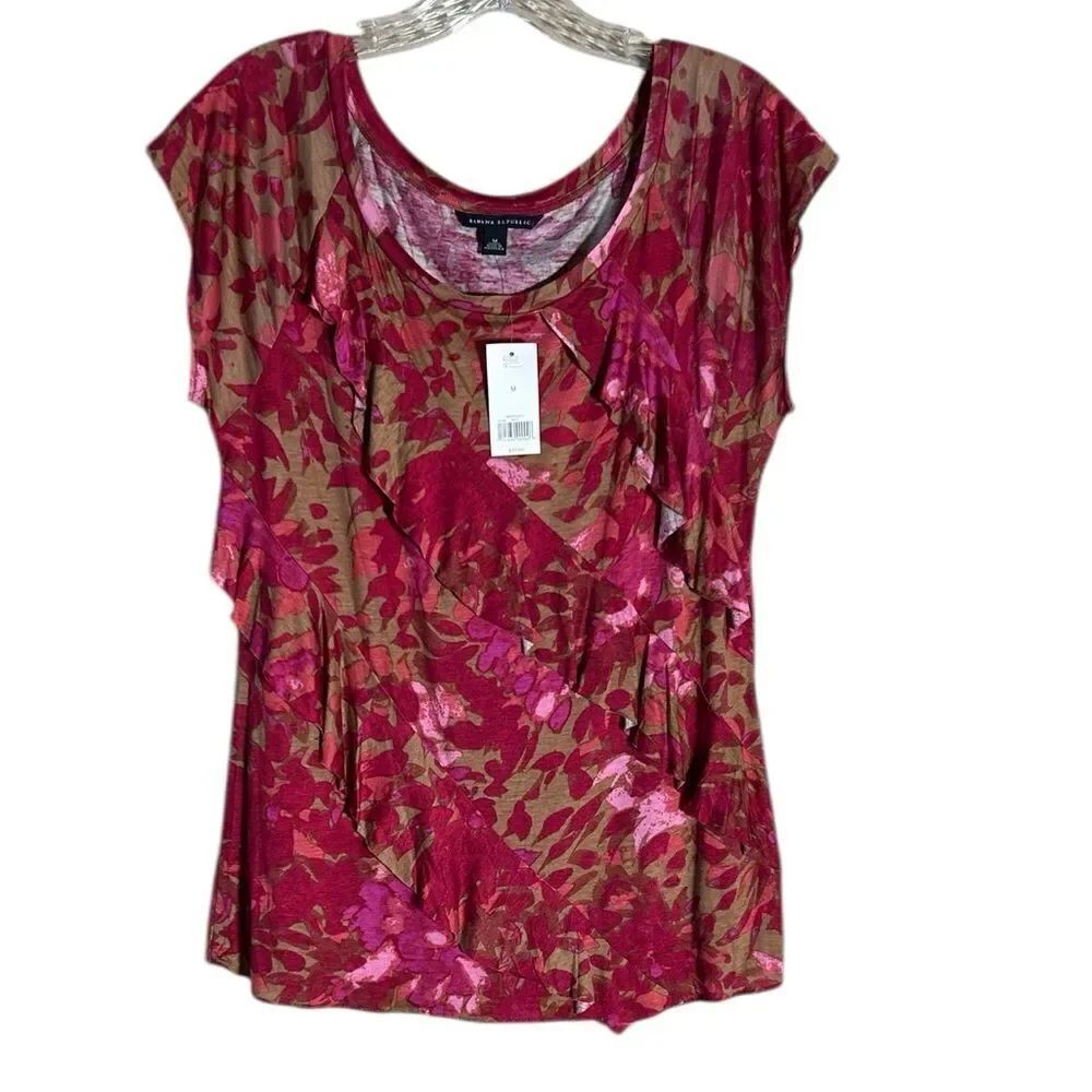 NEW Banana Republic Vibrant Pink and Red Blouse